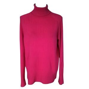 Alysi Size M Sweater Wool Cashmere Roll Neck Turtleneck Pink Jumper